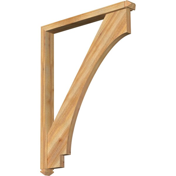 Ekena Millwork Imperial Arts and Crafts Rough Sawn Bracket w/ Offset Brace, Western Red Cedar, 4"W x 36"D x 48"H BKT0402X36X48IMP03RWR - main